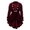 Women Gothic Coat Victorian Style Burgundy Gothic Ruffle Coat